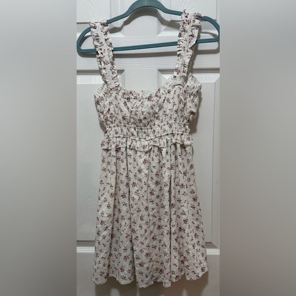 Altar'd State White and Pink Floral Mini Dress